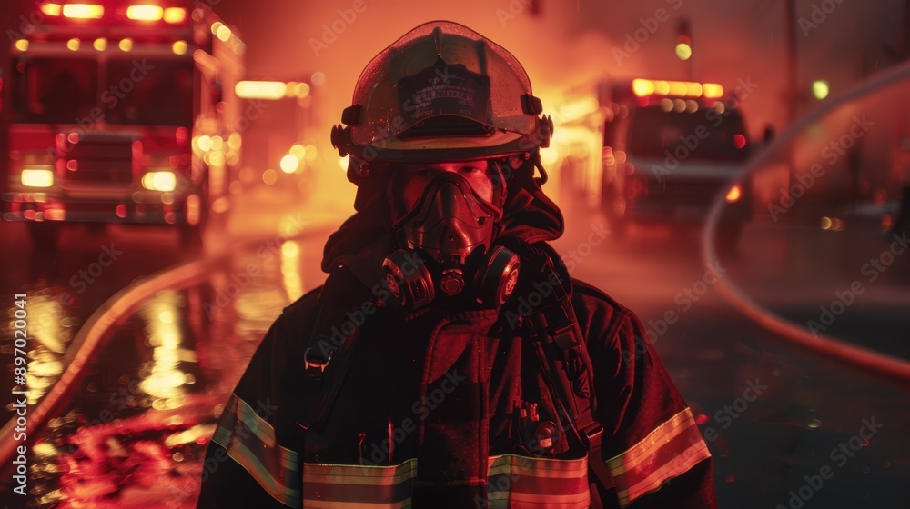 A Firefighter in Action A Firefighter in Action