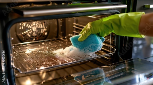 The hand cleaning oven interior photo