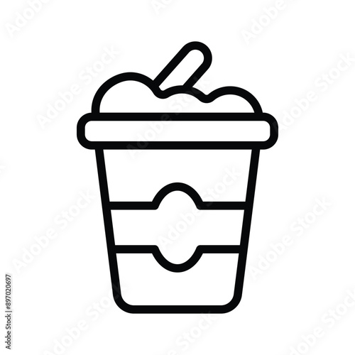 A yogurt icon representing a container of creamy, fermented dairy product, often consumed as a snack or dessert.