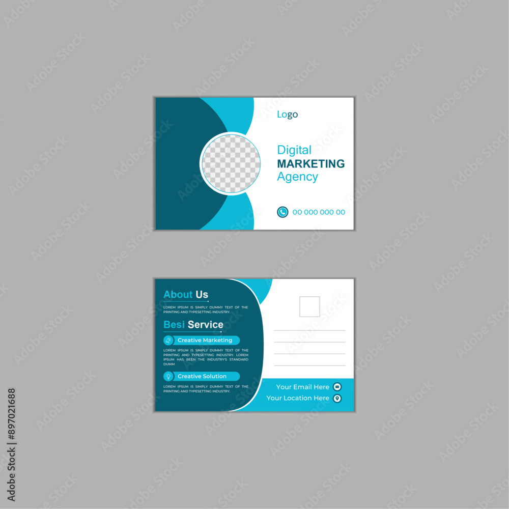 Modern postcard design template Modern postcard design template