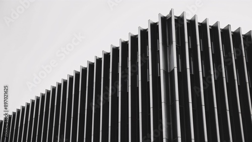 Architectural Lines: Black and White Minimalist Building Facade 