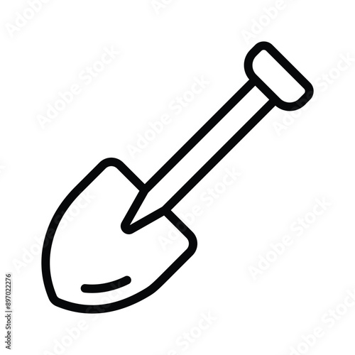 A shovel icon representing a tool used for farming, gardening and digging.