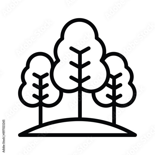 Trendy icon of forest isolated on white background