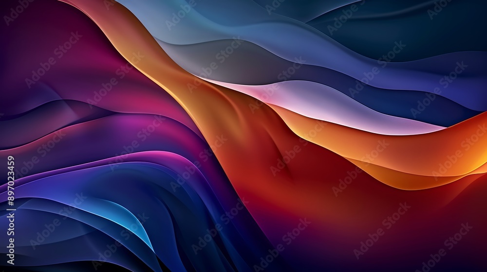 Fototapeta premium Colorful wave pattern abstract background, ideal for website designs and presentations