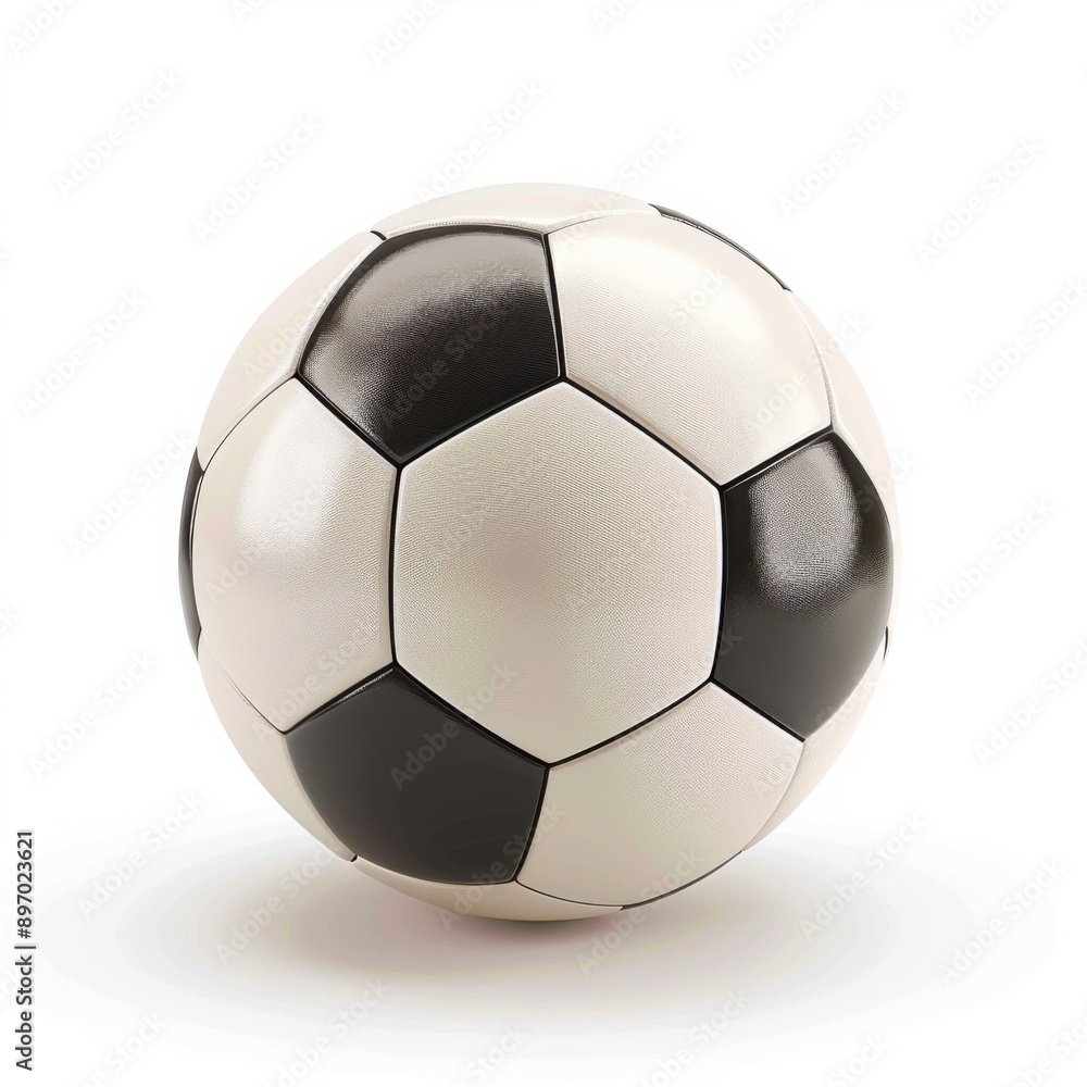 Ball 3D Soccer. Realistic Soccer Ball Symbol Icon in White Design Ball 3D Soccer. Realistic Soccer Ball Symbol Icon in White Design