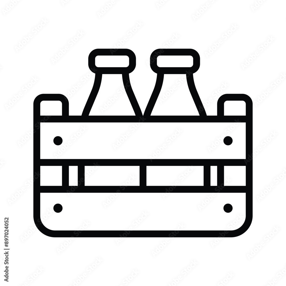 Milk bottles in crate, milk bottles icon design in modern style Milk bottles in crate, milk bottles icon design in modern style