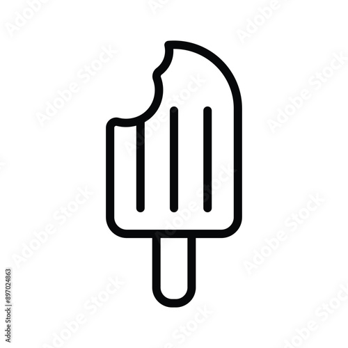 A popsicle icon depicting a frozen, colorful treat on a stick. Premium vector