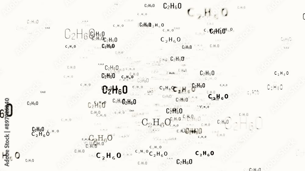C2H6O Ethanol chemical bond. Science, molecule, atom, element, chemistry, education. 3D animation C2H6O Ethanol chemical bond. Science, molecule, atom, element, chemistry, education. 3D animation