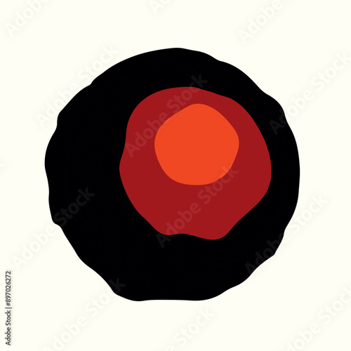 Vector drawing. Small Asteroid in the sky