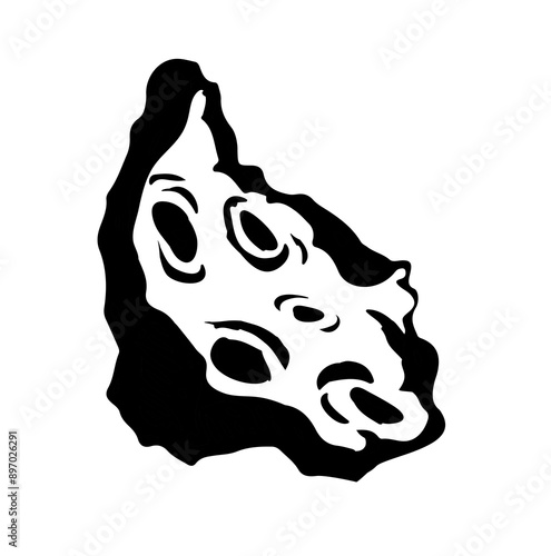 Vector drawing. Small Asteroid in the sky