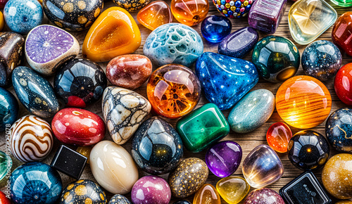 gemstones on the beach