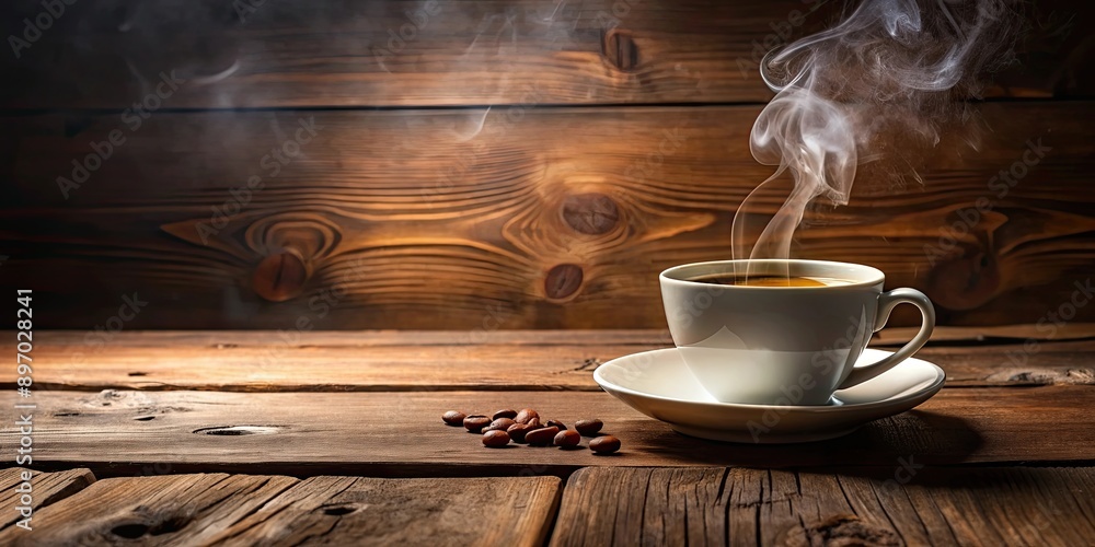 Steaming cup of coffee on a wooden table, coffee, hot beverage, drink, mug, morning, caffeine, relaxation, refreshment Steaming cup of coffee on a wooden table, coffee, hot beverage, drink, mug, morning, caffeine, relaxation, refreshment