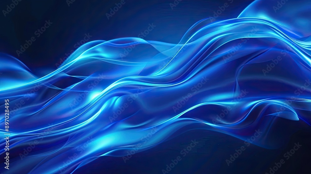 Refined blue neon waves with a smooth, glowing effect, great for high-end design projects and backgrounds. Refined blue neon waves with a smooth, glowing effect, great for high-end design projects and backgrounds.