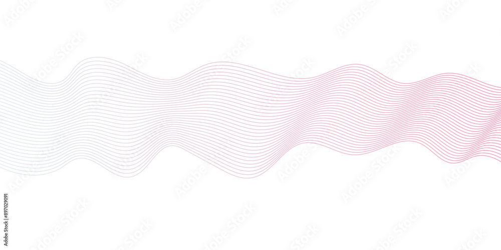 Fototapeta premium Abstract blend wave lines and technology background. Abstract white background with smooth flowing lines. Dynamic waves vector gradient line soft mesh blend. 