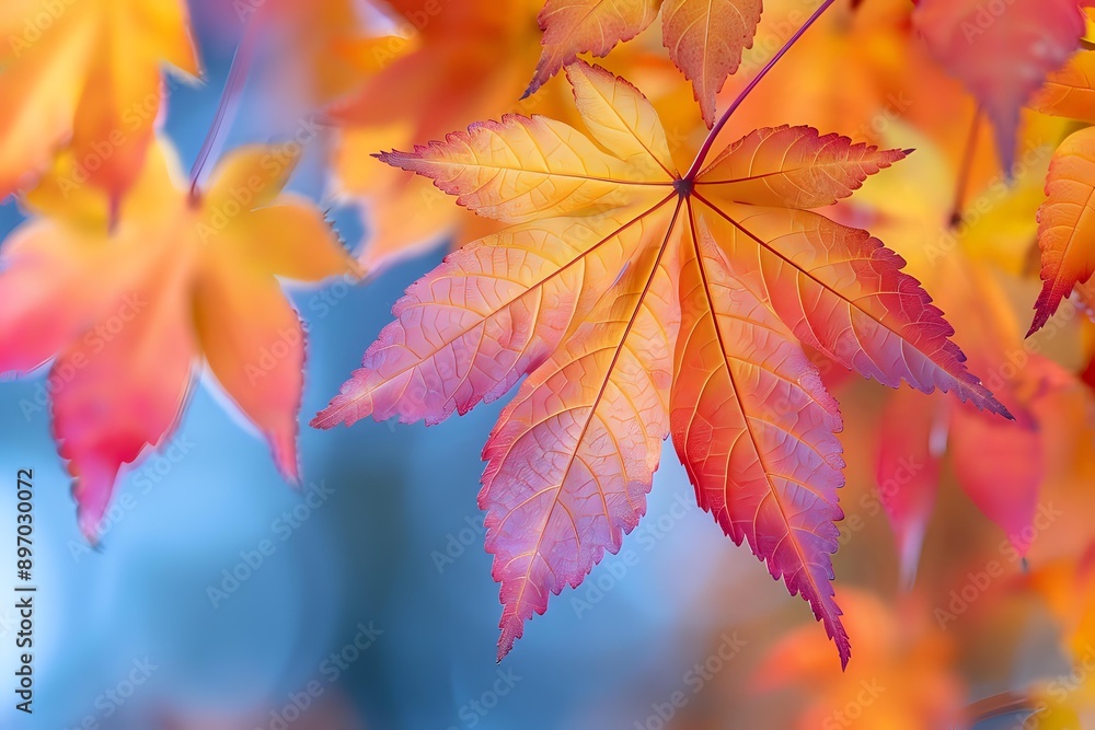 red autumn leaves. Generative AI red autumn leaves. Generative AI