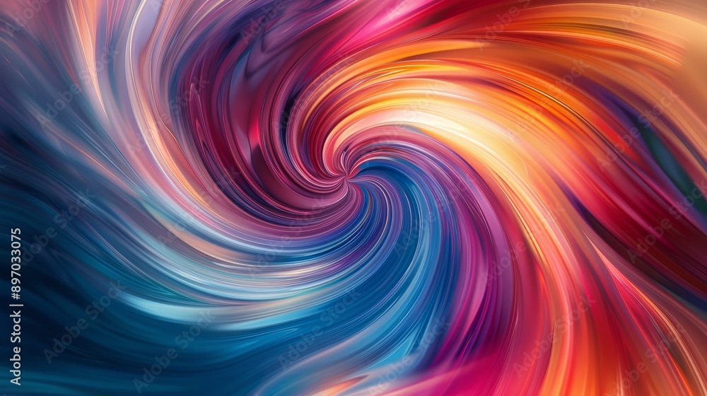 Vibrant abstract background with a colorful spiral pattern flowing outward from the center, creating energy and motion Vibrant abstract background with a colorful spiral pattern flowing outward from the center, creating energy and motion