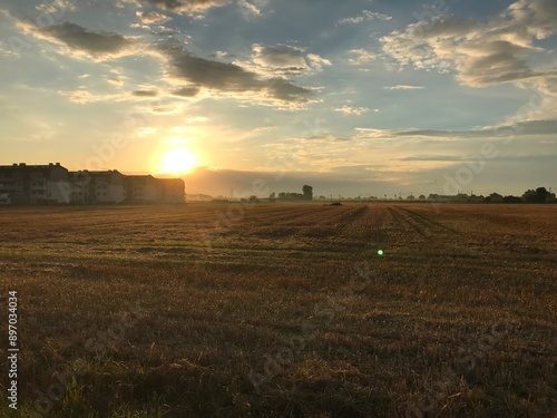 morning dawn over the town