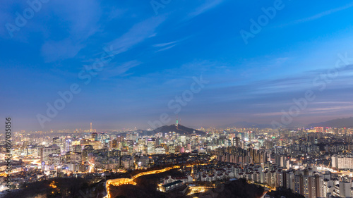 Seoul City at night South Korea