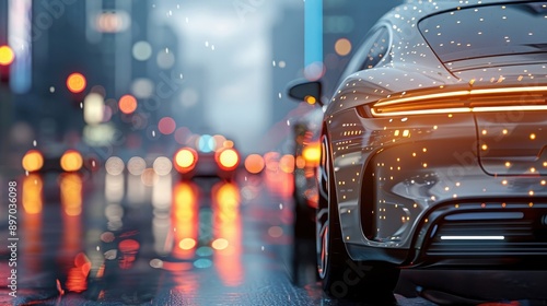 Wallpaper Mural A self-driving car navigating the urban landscape. Torontodigital.ca