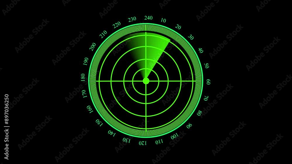 Technology radar screen animation, technology background and black background.4k animation video. Technology radar screen animation, technology background and black background.4k animation video.