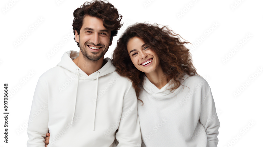 Smiling couple looking at camera isolated on white background. Smiling couple looking at camera isolated on white background.