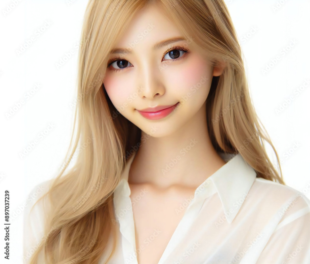 白いブラウスの美女 白いブラウスの美女