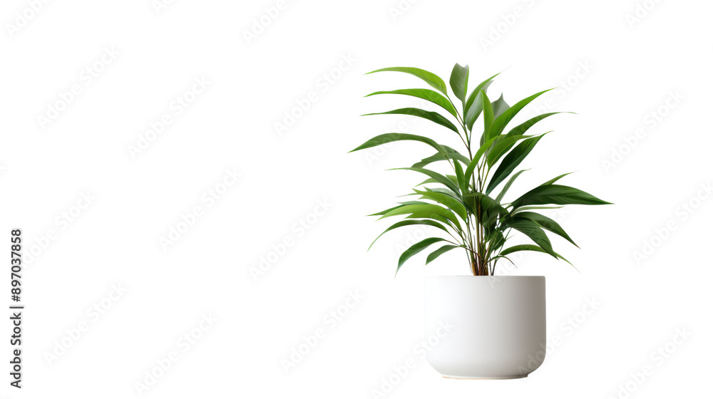 Fototapeta premium Small tree in a white pot Isolated from the white background.