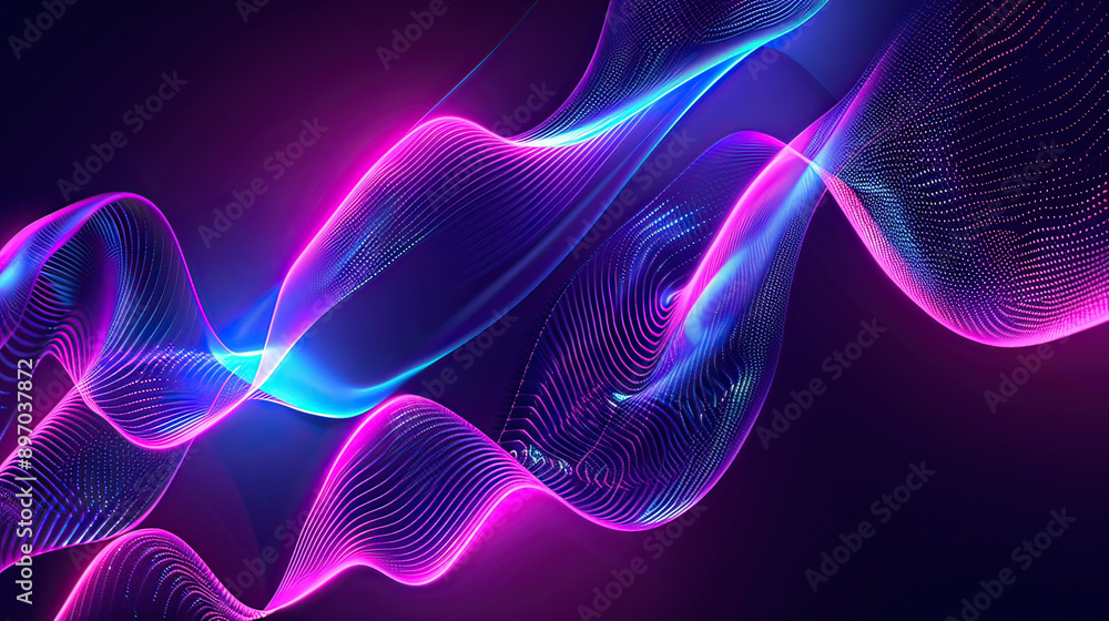 Obraz premium Neon Dynamic abstract background, AI generative