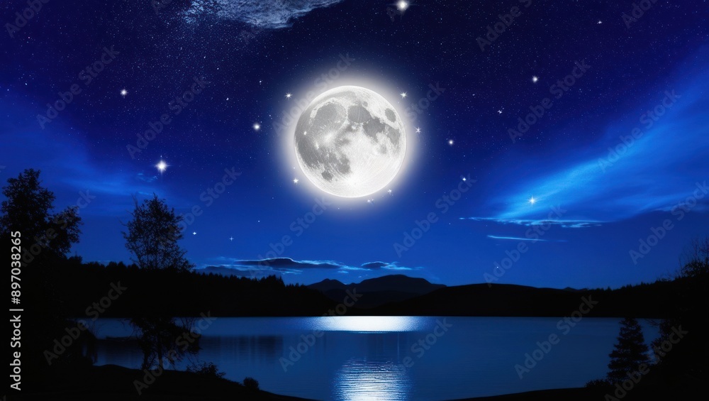 Naklejka premium moon in sky