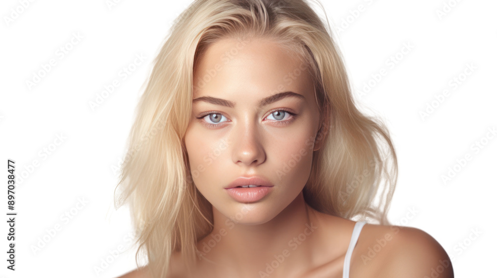Woman face, skin care isolated on white background. Woman face, skin care isolated on white background.