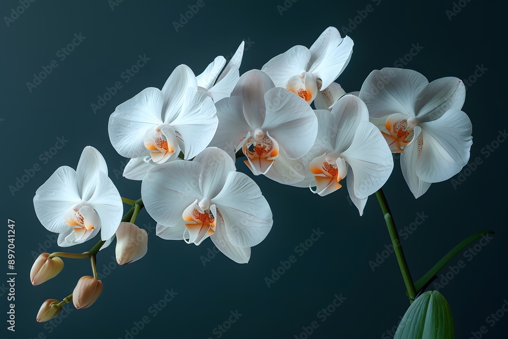 Elegant White Orchid Blossom Close-Up - Floral Art Design for Wall Decor and Nature Enthusiasts Elegant White Orchid Blossom Close-Up - Floral Art Design for Wall Decor and Nature Enthusiasts