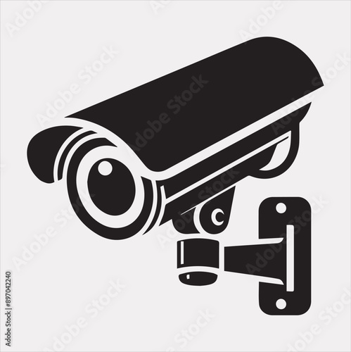 CCTV vector silhouette on white background