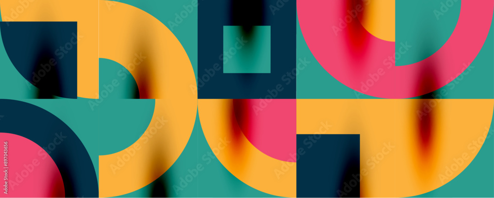 Neo memphis geometric pattern with circles, squares. Pop art abstract background for covers, banners, flyers and posters and other templates Neo memphis geometric pattern with circles, squares. Pop art abstract background for covers, banners, flyers and posters and other templates