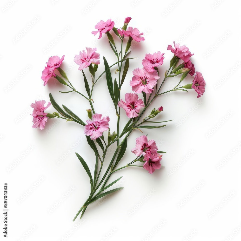 3D Dianthus Flowers in White Background 3D Dianthus Flowers in White Background