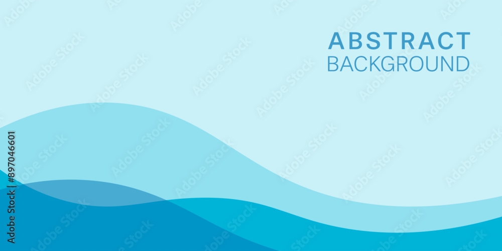 Simple blue abstract background with ocean waves. Banner for business presentations. Vector wallpaper in flat style Simple blue abstract background with ocean waves. Banner for business presentations. Vector wallpaper in flat style