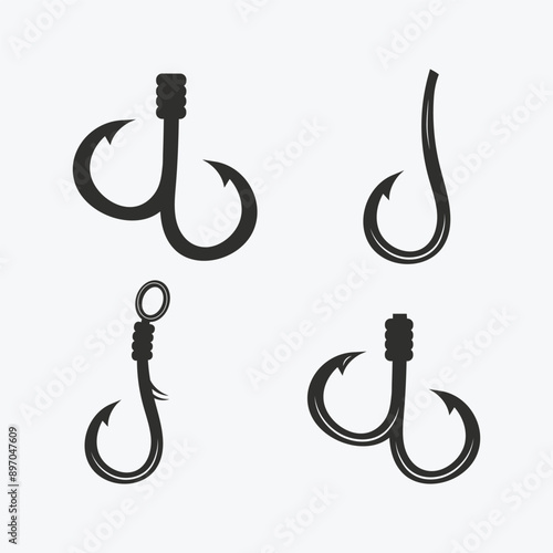  Fishing Hook Fishing logo Fishing Monogram Fishing Design