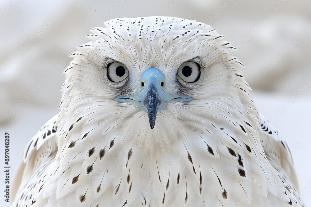 Obraz premium Close-Up Portrait of a White Hawk with Intense Stare - Wildlife Photography