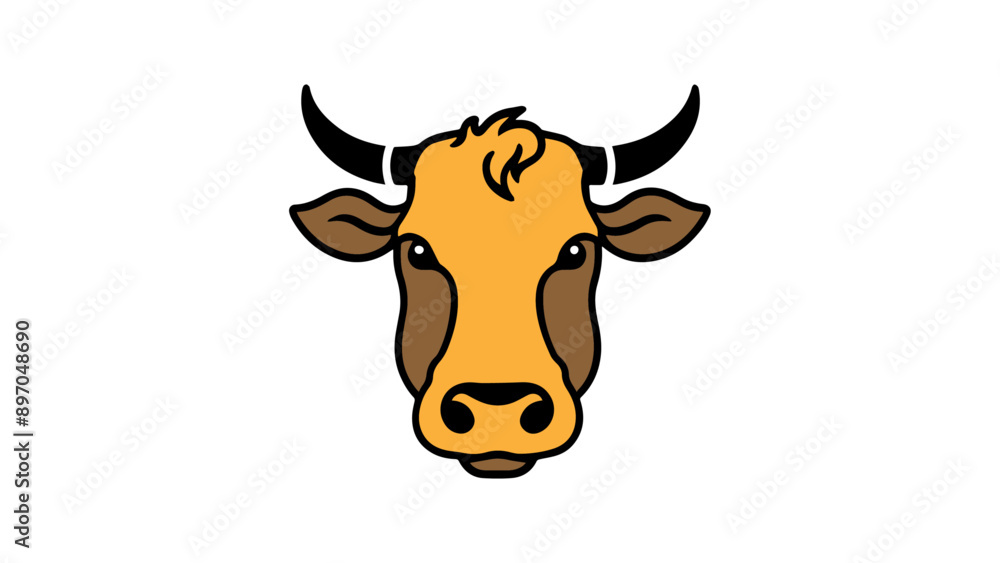 simple cute cow head icon illustration in vector simple cute cow head icon illustration in vector