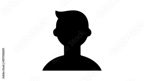 silhouette of a person, very simple black shape of a person in vector on white background