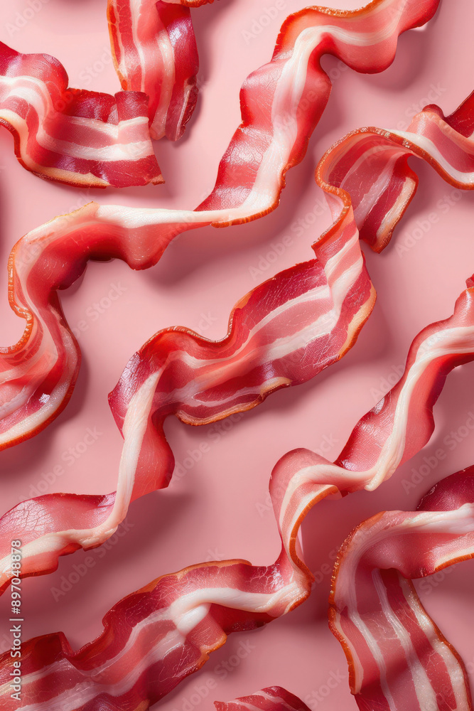 Candied bacon flat design top view holiday snack theme Complementary Color Scheme. Candied bacon flat design top view holiday snack theme Complementary Color Scheme.