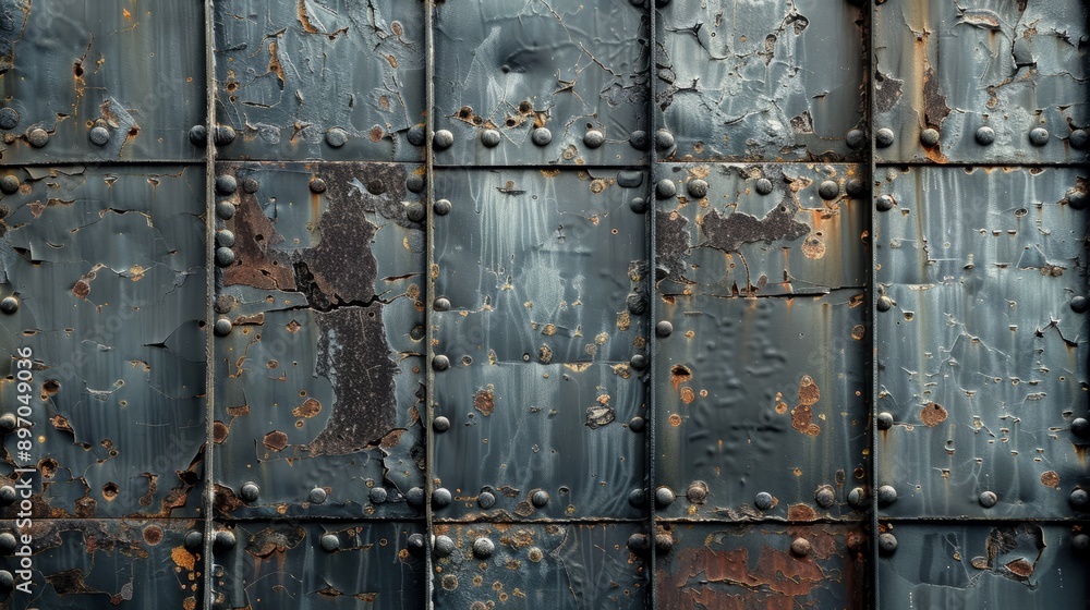 Rusted Metal Wall With Rivets Rusted Metal Wall With Rivets