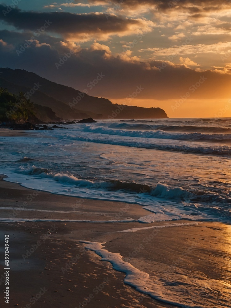 custom made wallpaper toronto digitalDramatic beach sunset view at the perfect moment