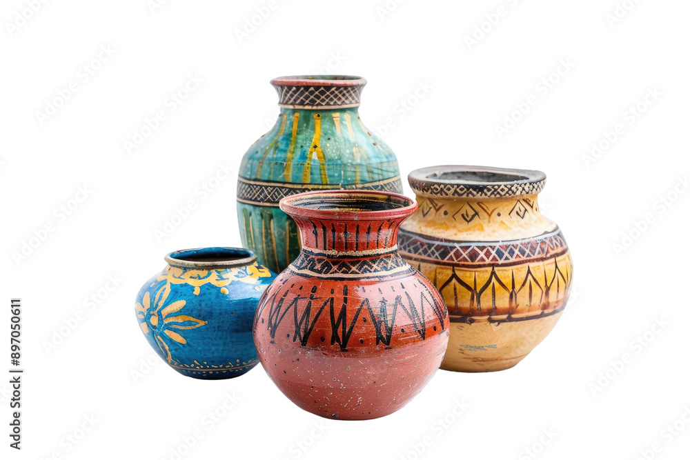 Antique Style Ceramic Vase, Isolated on White Background Antique Style Ceramic Vase, Isolated on White Background