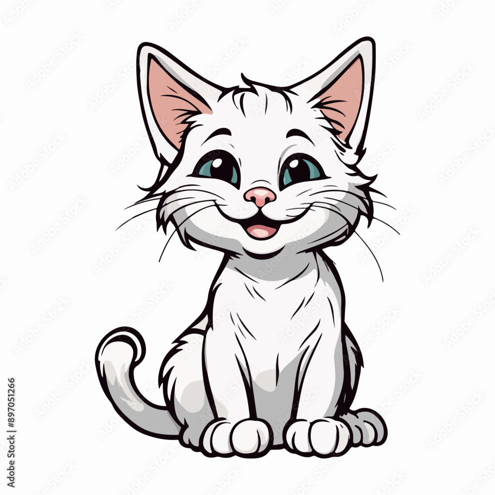 illustration of a cute kitten playfully amusing itself in a delightful pose with a smiling face ai generated illustration of a cute kitten playfully amusing itself in a delightful pose with a smiling face ai generated