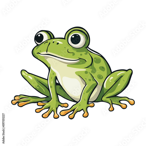 illustration of a cute frog playfully amusing itself in a delightful pose ai generated