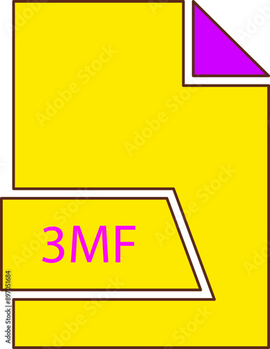 3MF File format icon rounded shapes outline