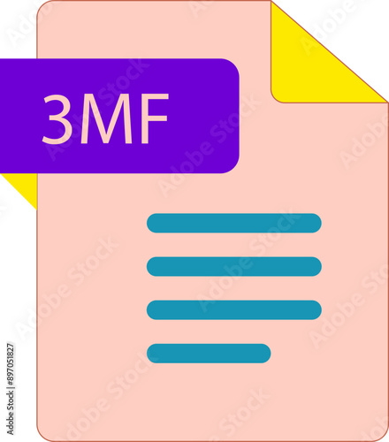 3MF File icon with folded style document