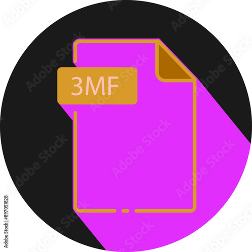 3MF File fomat minimal icon with circle outside photo