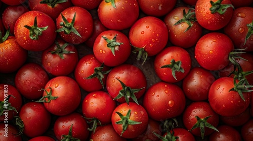 fresh tomato with a view above