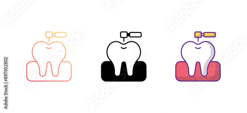 dental filling icon design with white background stock illustration
